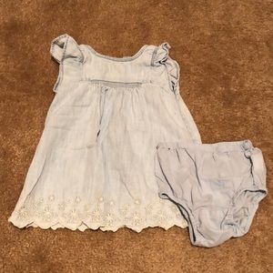Gap denim dress and bloomers